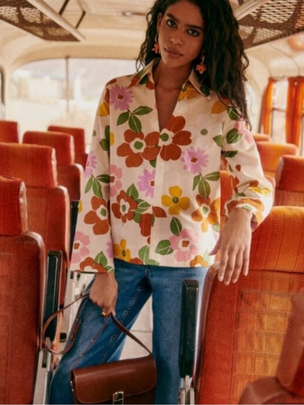 Sezane floral blouse
